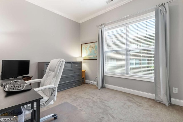 1903 Anjaco Rd NW Unit 5, Atlanta, GA 30309 - home office with crown molding and carpet flooring
