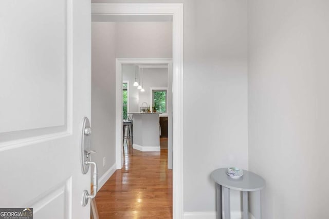 1903 Anjaco Rd NW Unit 5, Atlanta, GA 30309 - hall featuring wood finished floors and a sink