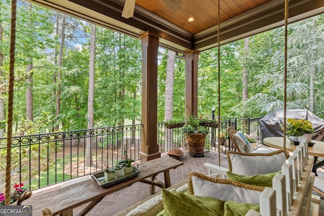 4874 Kettle River Pt, Suwanee, GA 30024 - sunroom / solarium featuring ceiling fan