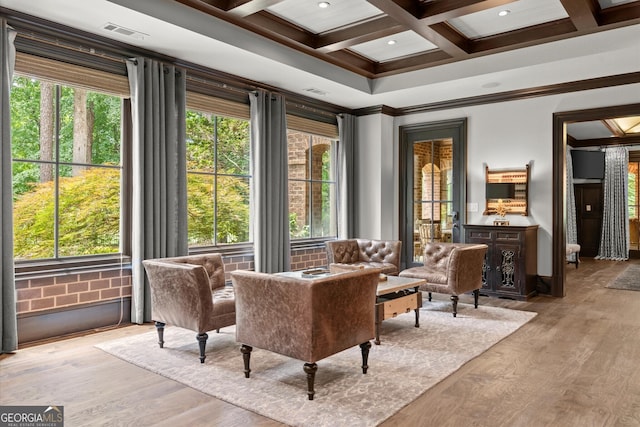 4874 Kettle River Pt, Suwanee, GA 30024 - common area with beamed ceiling, coffered ceiling, and crown molding