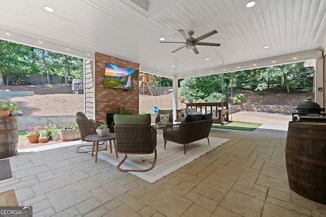 3095 Chattahoochee Trce, Gainesville, GA 30506 - view of patio featuring a ceiling fan