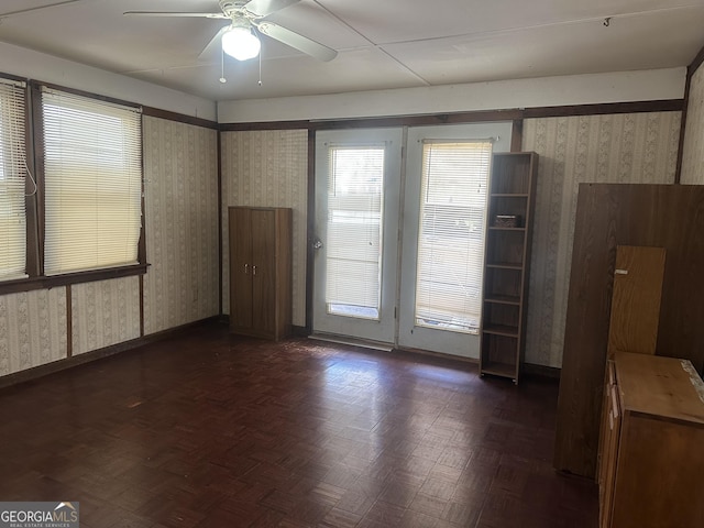 421 Chase Cir, Cornelia, GA 30531 - spare room featuring wallpapered walls and ceiling fan