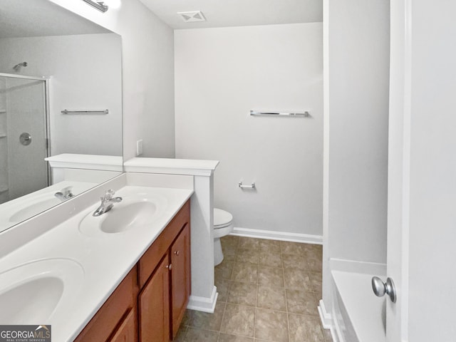 2438 Suwanee Pointe Dr, Lawrenceville, GA 30043 - full bath with a shower stall, double vanity, and tile patterned floors
