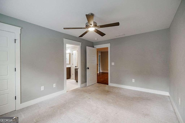175 Pinecrest Ct, Athens, GA 30605 - unfurnished bedroom featuring carpet flooring, ensuite bathroom, and a ceiling fan