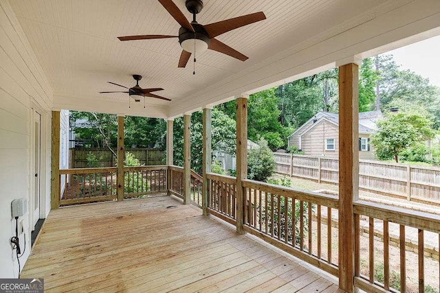 175 Pinecrest Ct, Athens, GA 30605 - wooden deck featuring a ceiling fan