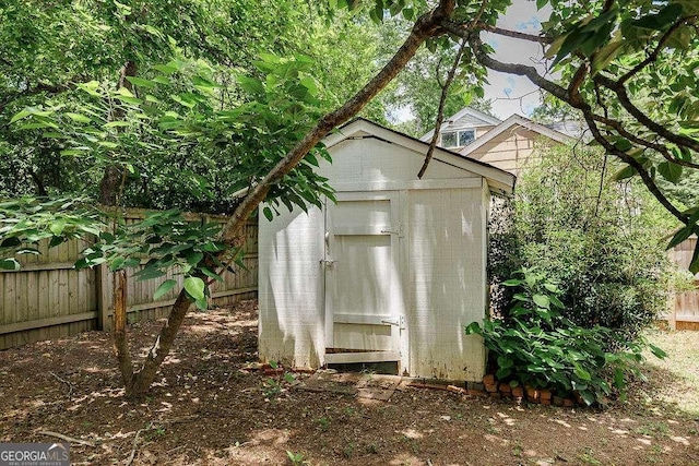 175 Pinecrest Ct, Athens, GA 30605 - view of shed with a fenced backyard
