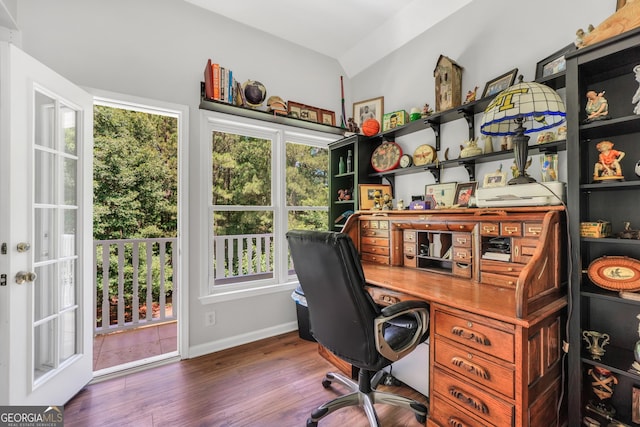 100 Castlebrook Chase, Tyrone, GA 30290 - office space with hardwood / wood-style flooring, plenty of natural light, and lofted ceiling