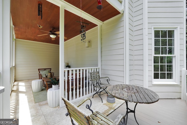 100 Castlebrook Chase, Tyrone, GA 30290 - covered porch featuring a ceiling fan