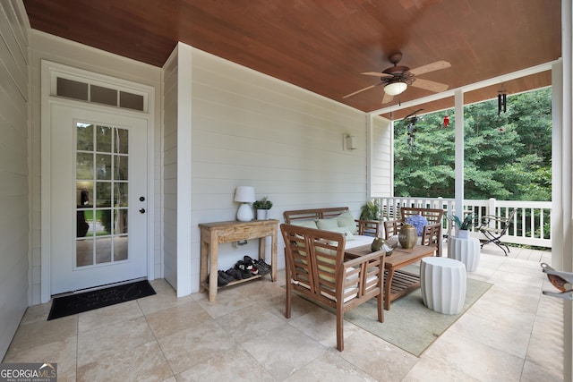 100 Castlebrook Chase, Tyrone, GA 30290 - view of patio with a ceiling fan and an outdoor hangout area