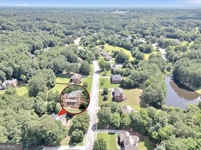 100 Castlebrook Chase, Tyrone, GA 30290 - aerial view of a forest and a large body of water
