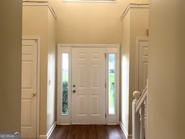 2561 Lancewood Ln, Lithonia, GA 30058 - foyer entrance with dark wood-style flooring