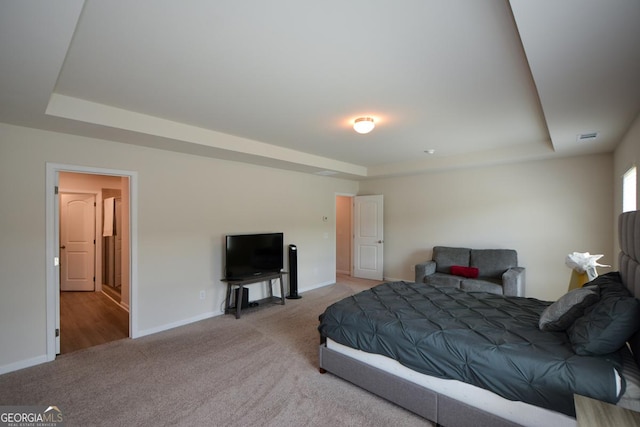 428 Whitetail Cir, Canton, GA 30115 - bedroom featuring a tray ceiling and carpet