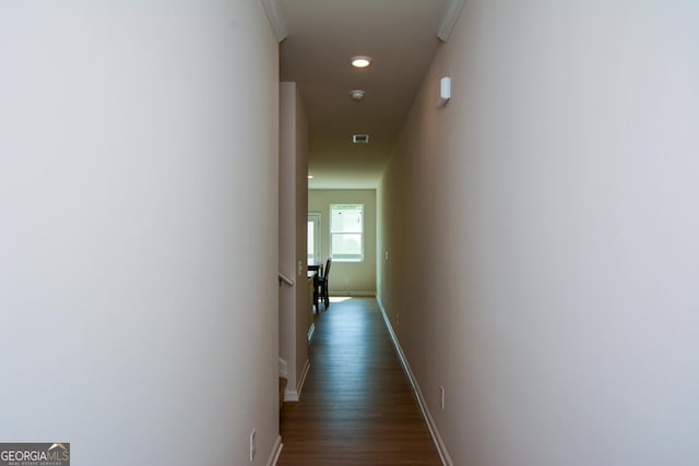 428 Whitetail Cir, Canton, GA 30115 - corridor featuring dark wood finished floors and recessed lighting