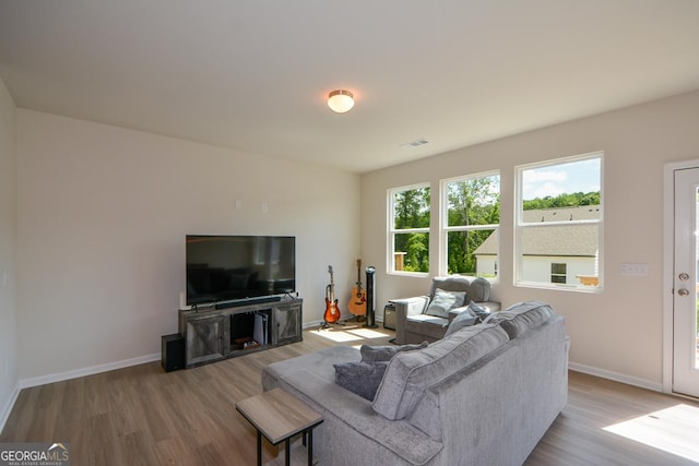 428 Whitetail Cir, Canton, GA 30115 - living room featuring wood finished floors and baseboards
