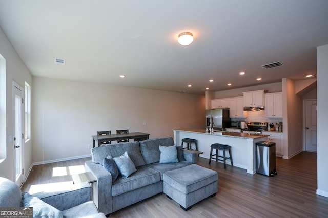428 Whitetail Cir, Canton, GA 30115 - living area with wood finished floors and recessed lighting