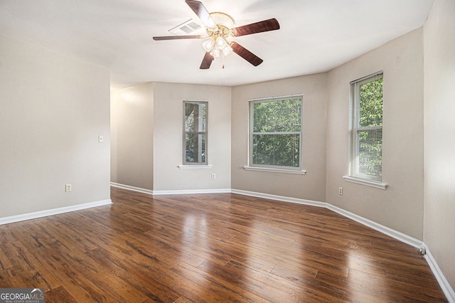 5086 N Woodbridge Trl, Stone Mountain, GA 30088 - unfurnished room with ceiling fan and wood finished floors