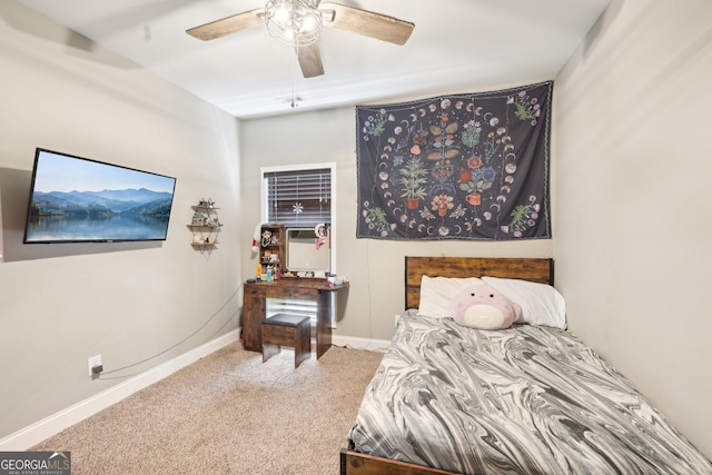 357 Old Driver Rd, Whitesburg, GA 30185 - bedroom featuring carpet and a ceiling fan