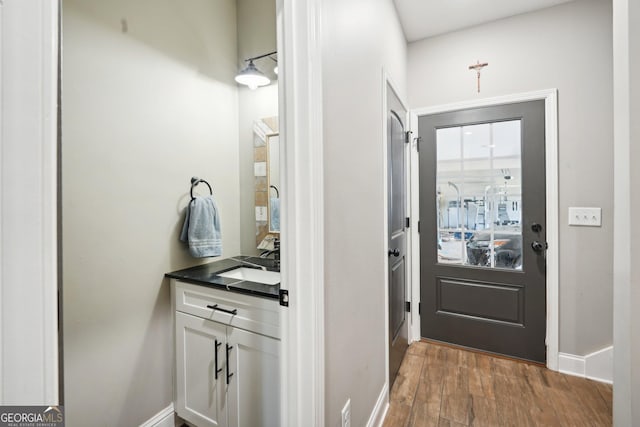 357 Old Driver Rd, Whitesburg, GA 30185 - entrance foyer with wood finished floors and baseboards