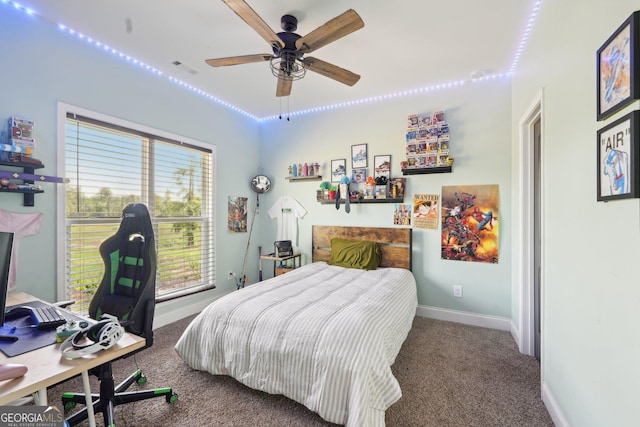 357 Old Driver Rd, Whitesburg, GA 30185 - carpeted bedroom with baseboards and an office area