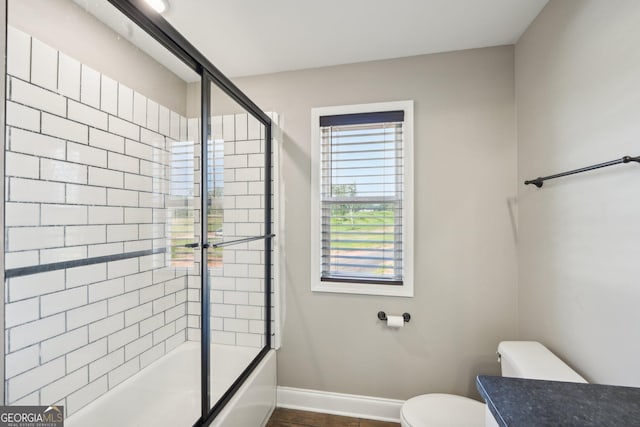 357 Old Driver Rd, Whitesburg, GA 30185 - bathroom featuring shower / bath combination with glass door and vanity