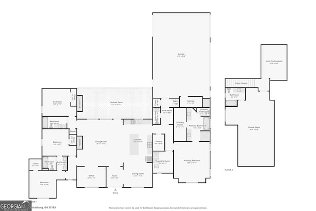 357 Old Driver Rd, Whitesburg, GA 30185 - view of floor plan / room layout