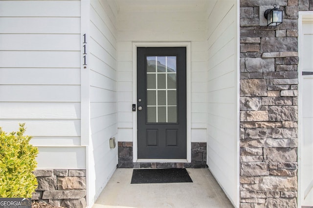 111 Point View Dr, Canton, GA 30114 - entrance to property with stone siding