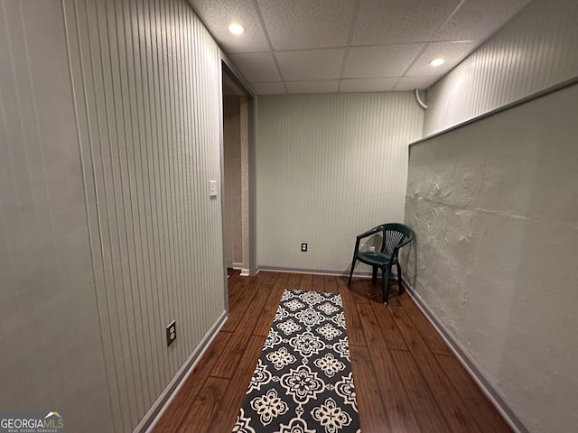 235 Pirkle Ct, Cumming, GA 30040 - hall featuring wood finished floors, recessed lighting, and a drop ceiling