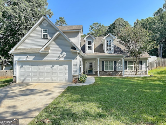 101 Riverchest Dr, Lagrange, GA 30240 - traditional-style home featuring driveway, stone siding, and a porch