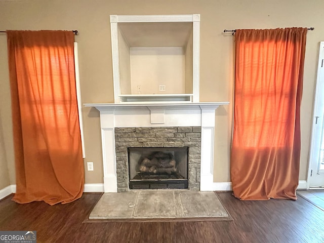 101 Riverchest Dr, Lagrange, GA 30240 - detailed view of wood finished floors and a fireplace