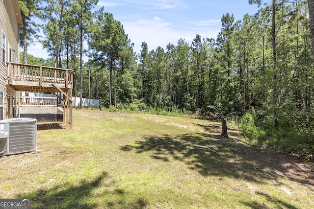 155 Shetland Pines Dr, Macon, GA 31216 - view of grassy yard with a wooden deck