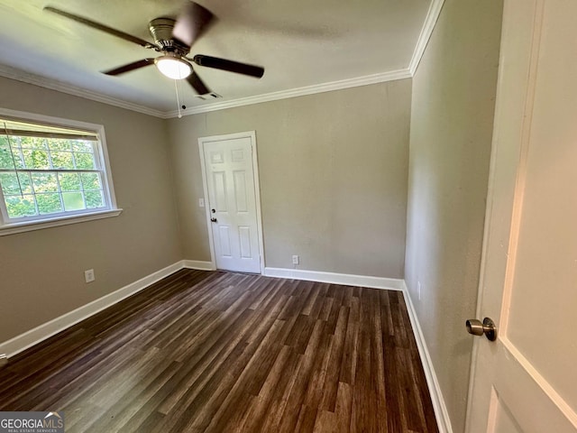 1930 Northbrook Ave, Macon, GA 31201 - empty room featuring dark wood-style floors, crown molding, and ceiling fan