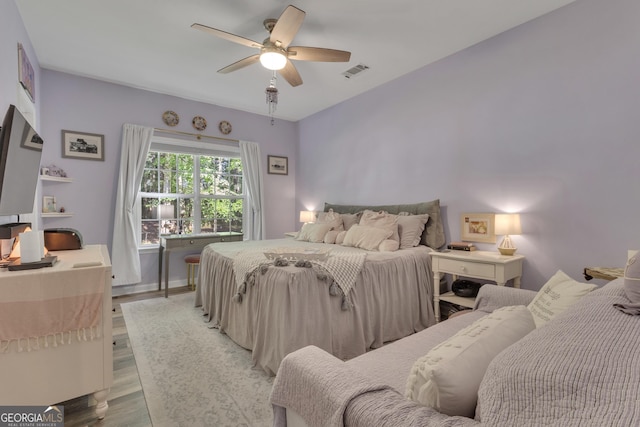 259 Coweta St, Senoia, GA 30276 - bedroom featuring wood finished floors and a ceiling fan