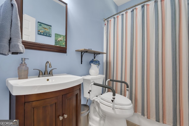 259 Coweta St, Senoia, GA 30276 - full bath with vanity and a shower with curtain