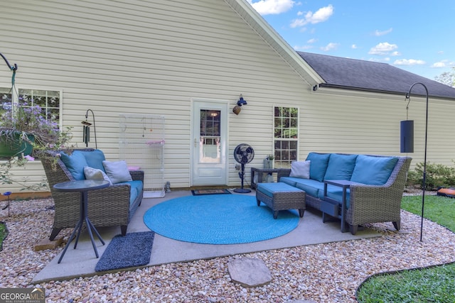 259 Coweta St, Senoia, GA 30276 - view of patio / terrace featuring an outdoor living space