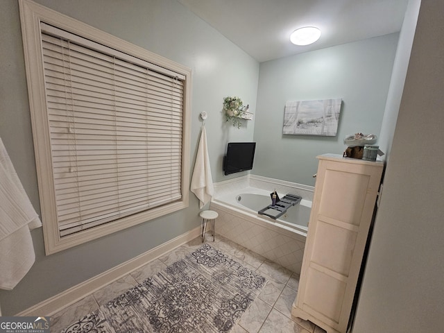 200 Chaparral Trce, Tyrone, GA 30290 - full bathroom with marble look tile flooring and a bath