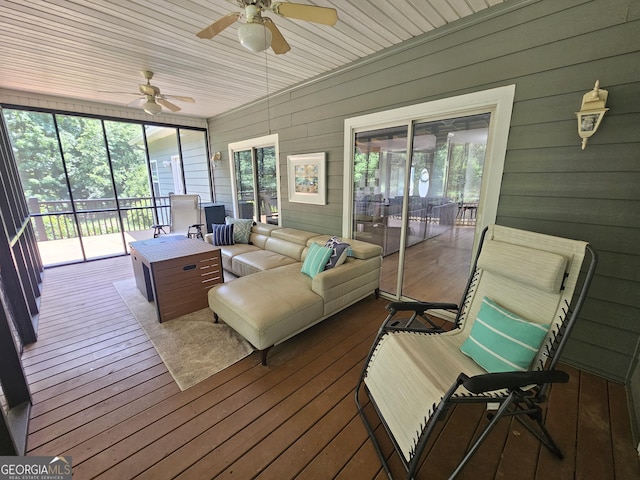 200 Chaparral Trce, Tyrone, GA 30290 - sunroom / solarium with ceiling fan, healthy amount of natural light, and an outdoor hangout area