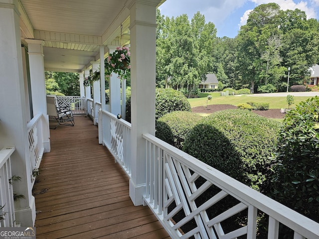 200 Chaparral Trce, Tyrone, GA 30290 - wooden porch with view of wooded area