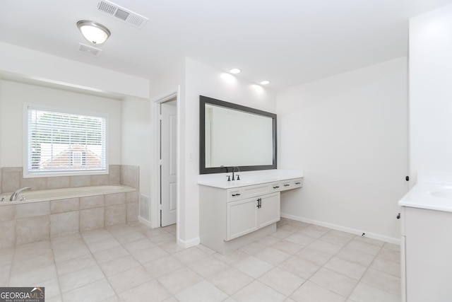 2023 Jameson Cir, Lawrenceville, GA 30043 - bathroom with vanity, a bath, and tile patterned floors
