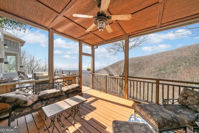 1043 Deer Run Rdg, Jasper, GA 30143 - wooden terrace featuring a ceiling fan