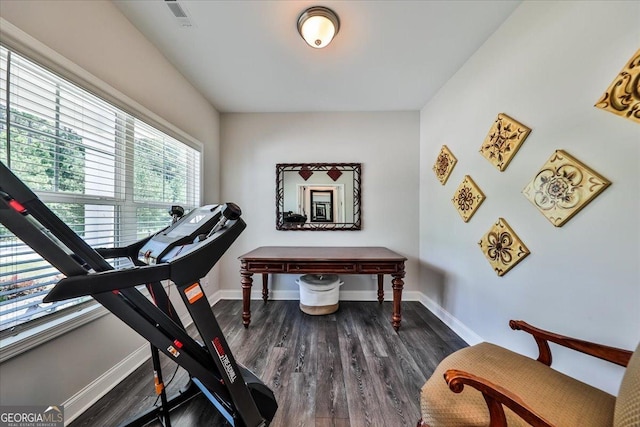 93 Oakdale Way, Temple, GA 30179 - exercise room featuring wood finished floors and baseboards