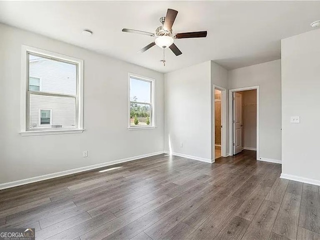 8415 Halford Way, Ball Ground, GA 30107 - empty room featuring wood finished floors, ceiling fan, and a smoke detector