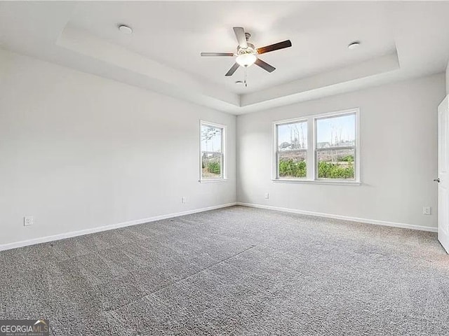 8415 Halford Way, Ball Ground, GA 30107 - carpeted empty room with a raised ceiling and a ceiling fan