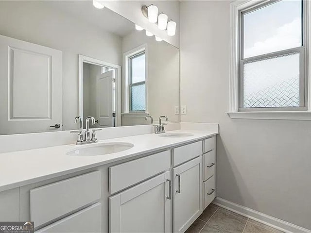 8415 Halford Way, Ball Ground, GA 30107 - bathroom with double vanity and tile patterned floors