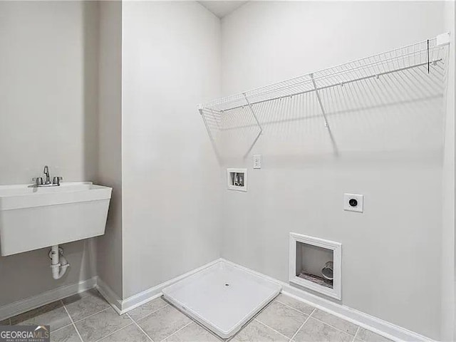8415 Halford Way, Ball Ground, GA 30107 - laundry room featuring washer hookup, electric dryer hookup, and light tile patterned flooring