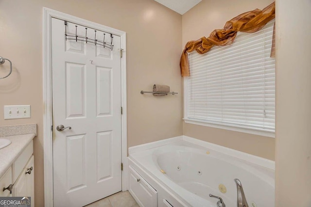21 Hardwood Forest Cir, Brunswick, GA 31525 - full bathroom with a whirlpool tub, vanity, and tile patterned floors