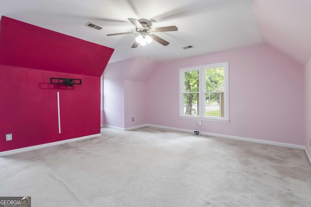 539 Riverbirch Trce, Stone Mountain, GA 30087 - bonus room featuring vaulted ceiling, ceiling fan, and carpet floors