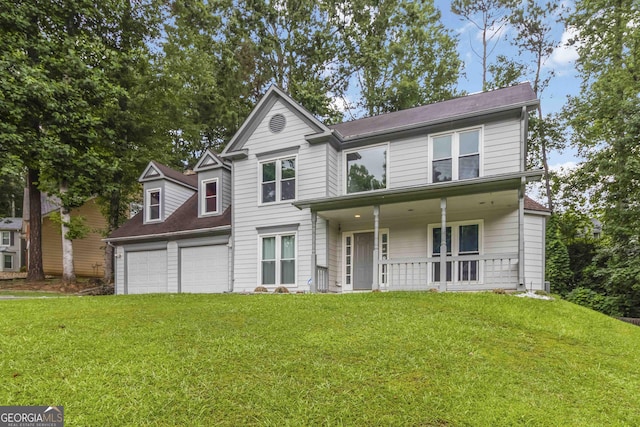 539 Riverbirch Trce, Stone Mountain, GA 30087 - view of front facade with a garage, a porch, and a front yard