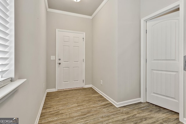 209 Merritt Cir, Newnan, GA 30263 - entryway featuring ornamental molding and wood finished floors