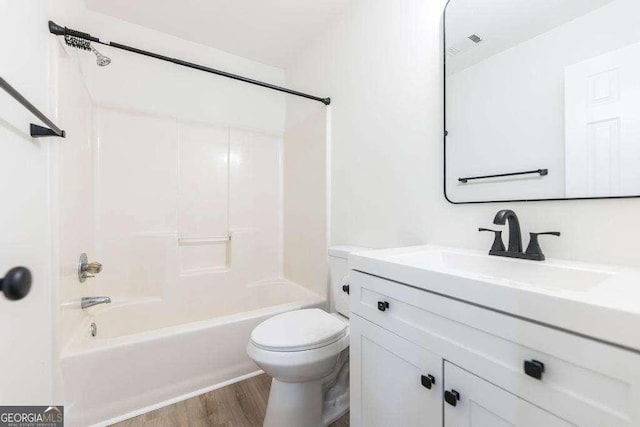 321 Riverbend Ct, Macon, GA 31211 - full bath featuring vanity, wood finished floors, and  shower combination