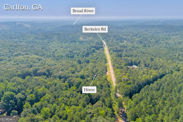 489 Berkeley Rd, Carlton, GA 30627 - aerial view of a heavily wooded area